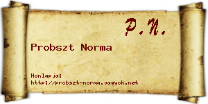 Probszt Norma névjegykártya